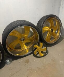 28 inch forgi brand new never mounted with 7 inch lip matching steering wheel
Bolt pattern 5/120 - 5/127 big bolt Chevy