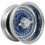 13×7 LA wire wheels blue spoke chrome