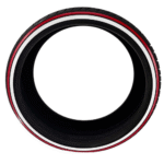 245/35R20 Red Stripe Whitewall Tire Custom Handmade in USA | Single (Low Profile)