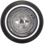 13×7″ Chrome Wire Wheels 72 Spoke Reverse Cross Lace + 155/80R13 Whitewall Tires | Set of 4