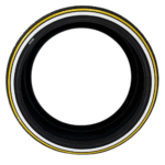 245/30R22 Custom True Whitewall & Yellow Stripe Tire – Vulcanized, Not Painted | Handmade in USA | Single or Set of 4