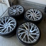 22″ Forgiato Biaforca Brushed Face Chrome Lip Wheels & Tires — Used Package Deal
